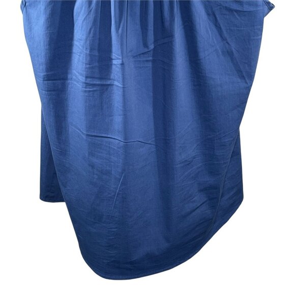 Bobeau Womens Plus 1X Blue White Sleeveless Peasant Tank Blouse Boho Summer - Picture 9 of 11